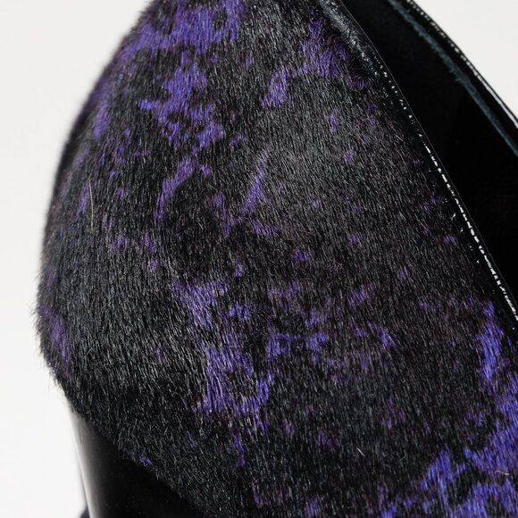 Rupert Sanderson Purple and Black Calf-Hair Platform Pumps - Picture 9 of 10